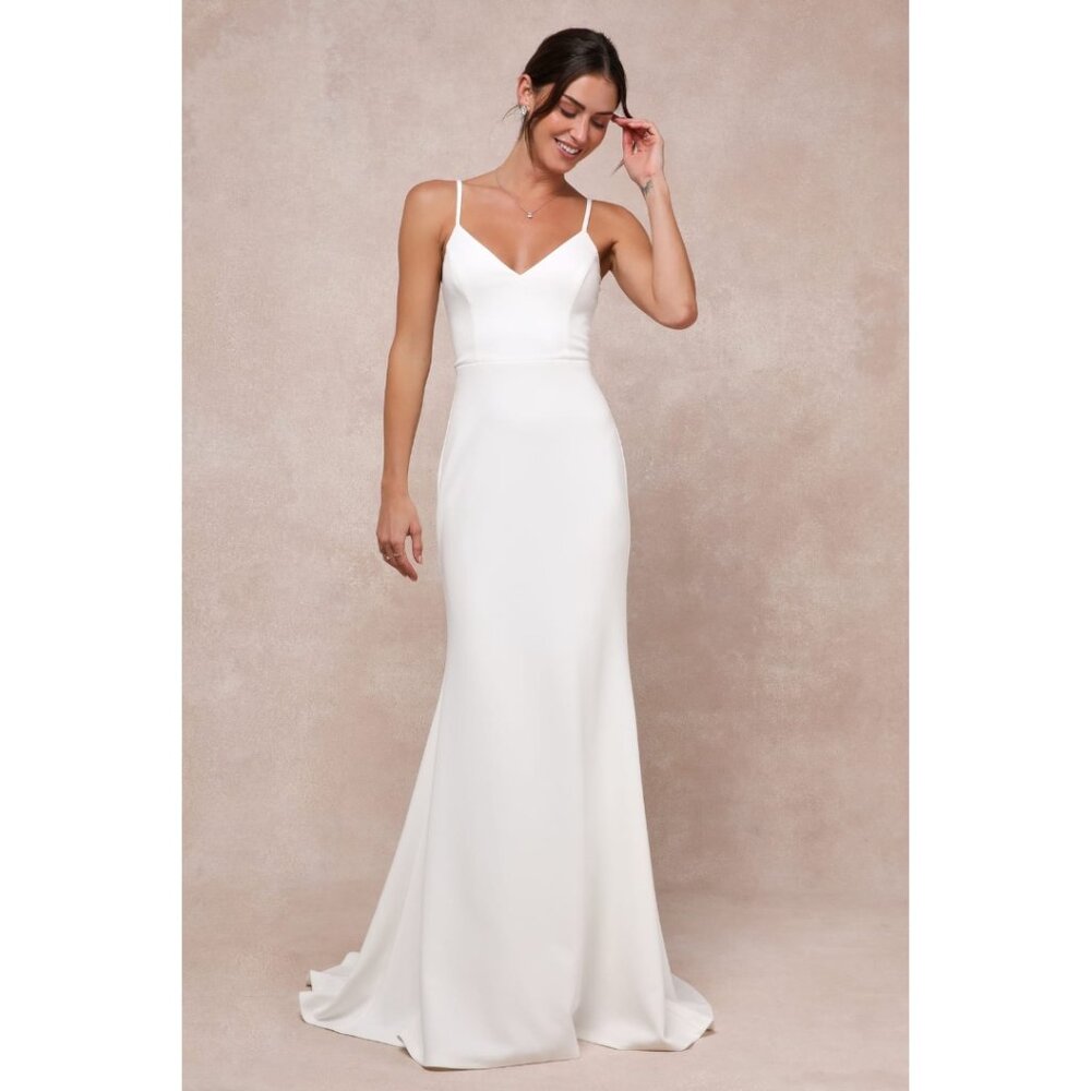Elegant White Spaghetti Strap Dress
